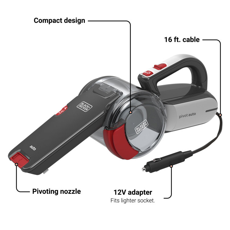 Black Decker BLACK DECKER Pivot Vac 12V DC Car Handheld Vacuum